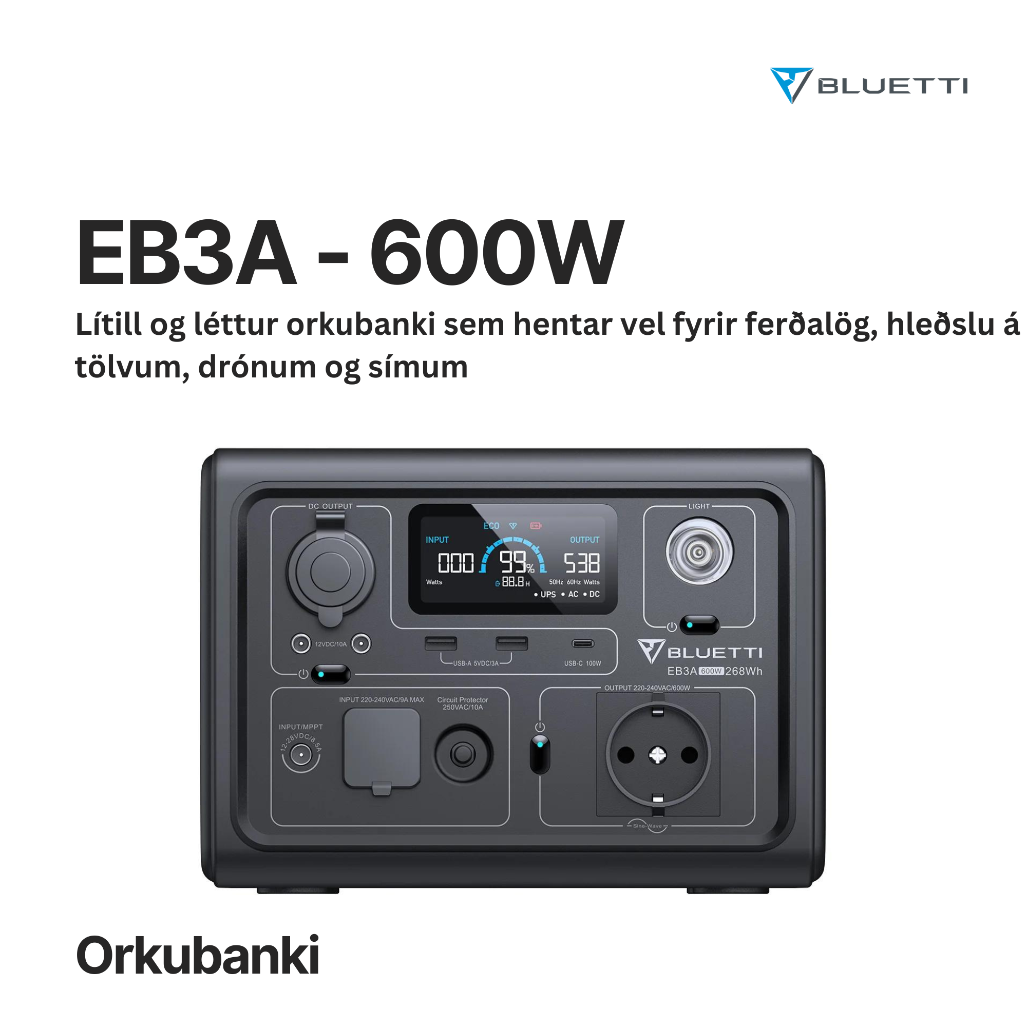 BLUETTI EB3A ORKUBANKI