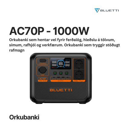 BLUETTI AC70P ORKUBANKI - 1000W