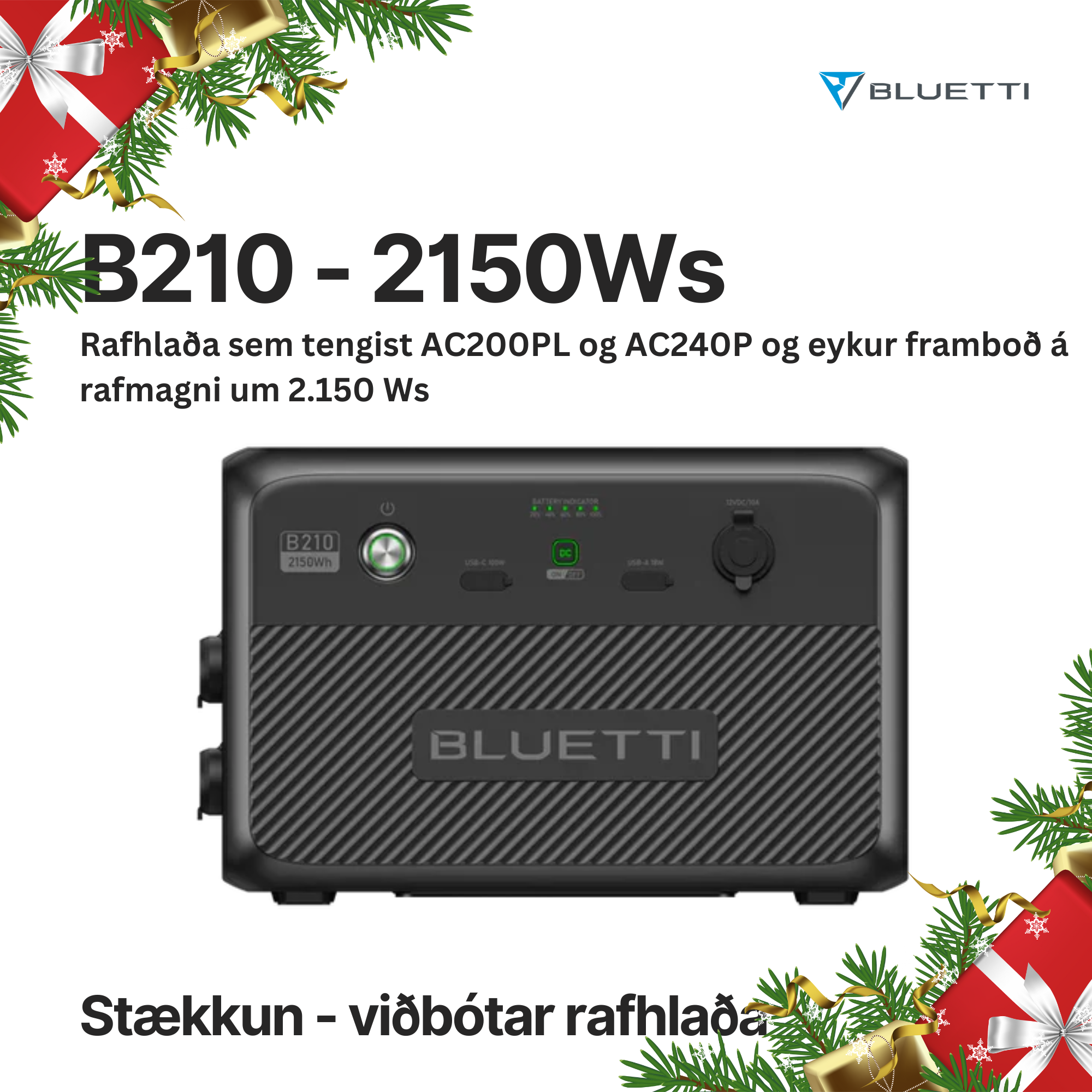 BLUETTI B210 ORKUBANKI - STÆKKUN VIÐ ORKUBANKA