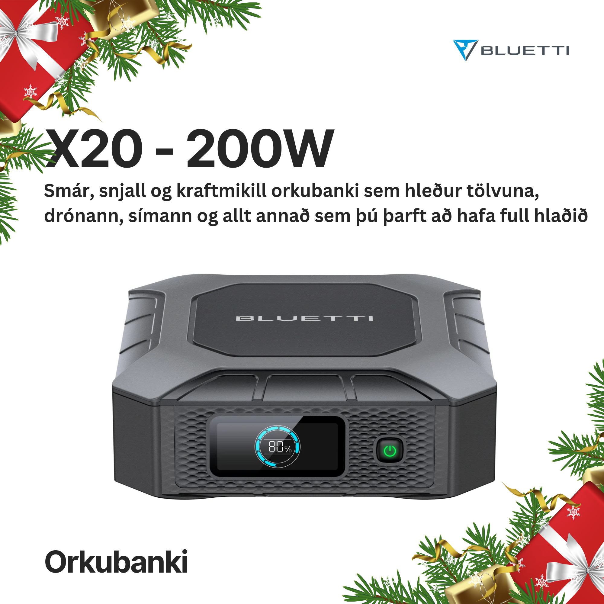 BLUETTI X20 ORKUBANKI - 200W - 1.843Wh