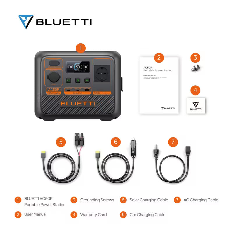 BLUETTI AC50P ORKUBANKI - 700W - Fullkominn í ferðalagið